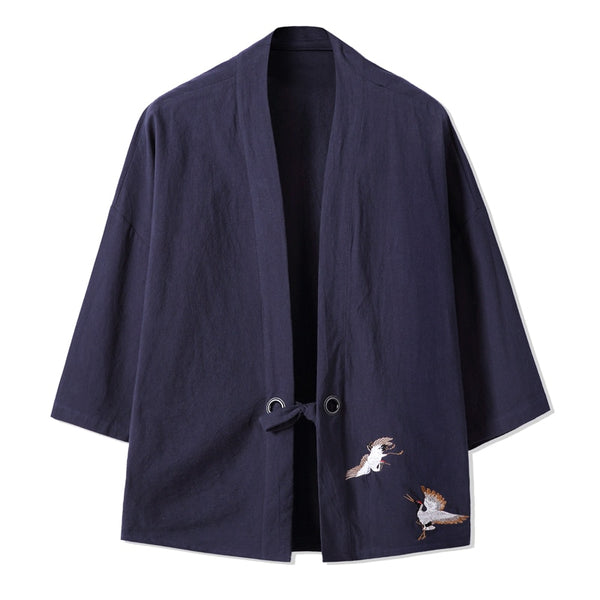 Blue Winter kimono cranes