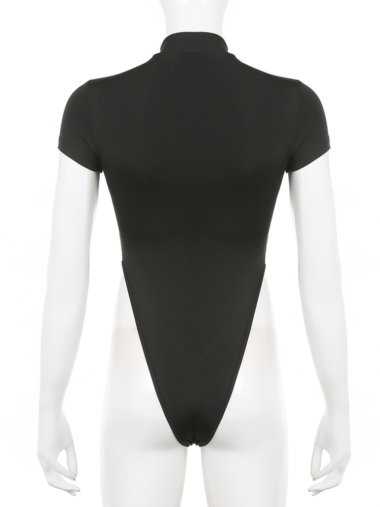 Plus Size Black Short Sleeve Bodysuit