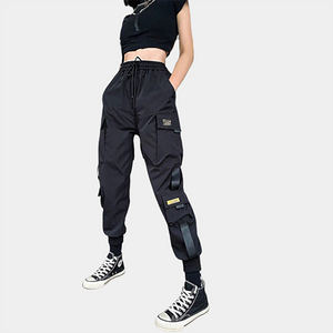  KANG POWER Techwear Gothic Black Cargo Pants Women