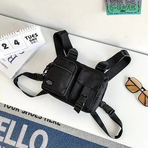 Tactical Chest Bag Black | CYBER TECHWEAR®