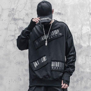 Bar Code Sweatshirt Harajuku