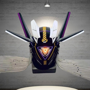 White Cyberpunk Futuristic Helmet | CYBER TECHWEAR®