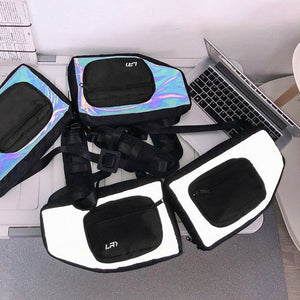 White Reflective Chest Bag | CYBER TECHWEAR®