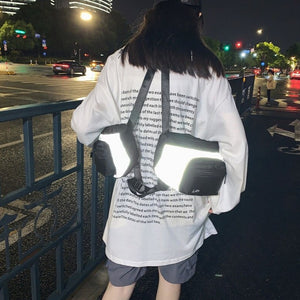 White Reflective Chest Bag | CYBER TECHWEAR®