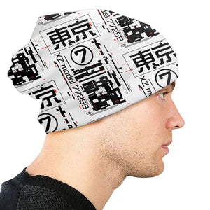 Bonnet Techwear blanc et rouge