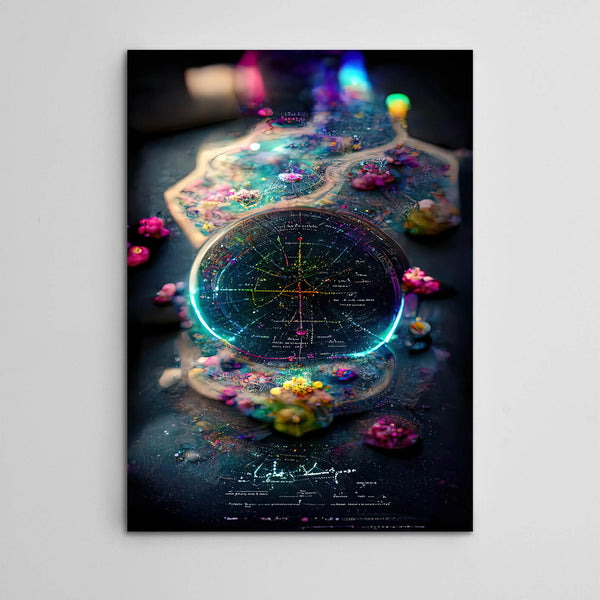 Wormhole Cartography Canvas -Techwear Art | CYBER TECHWEAR®