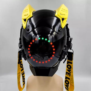 Yellow Cyberpunk Futuristic Helmet | CYBER TECHWEAR®