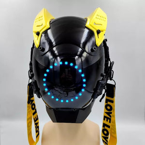 Yellow Cyberpunk Futuristic Helmet | CYBER TECHWEAR®