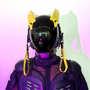 Yellow Cyberpunk Futuristic Helmet | CYBER TECHWEAR®