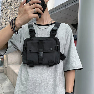 Black Utility Chest Bag | CYBER TECHWEAR®
