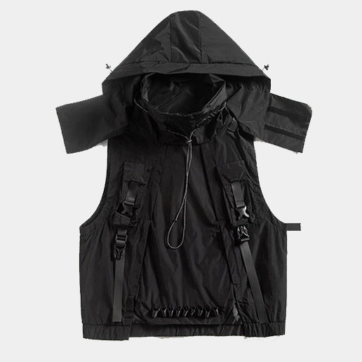 Hooded Techwear Vest – Cyber Techwear