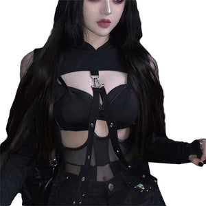 Cropped Techwear Hoodie