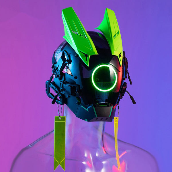 Cyberpunk Helmet Green | CYBER TECHWEAR®
