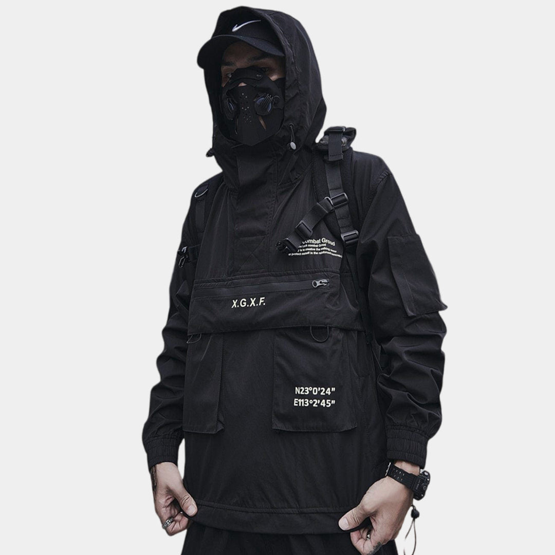 Dark Techwear Windbreaker