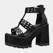 Black Techwear Sandalen