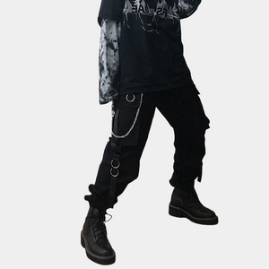  KANG POWER Techwear Gothic Black Cargo Pants Women