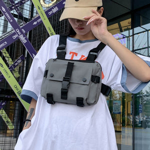 Grey Chest Bag | CYBER TECHWEAR®