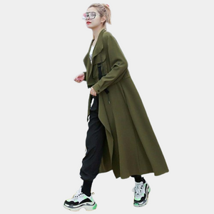 Green Trench Techwear Jacket