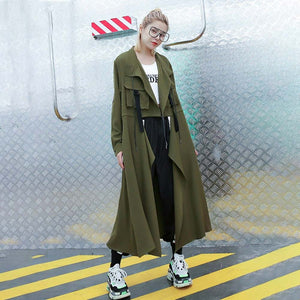 Green Trench Techwear Jacket