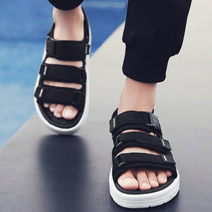 Grey Techwear Sandals Platform
