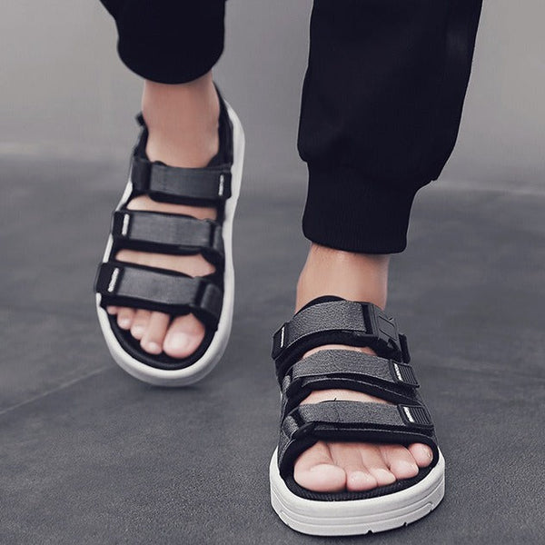 Grey Techwear Sandals Platform