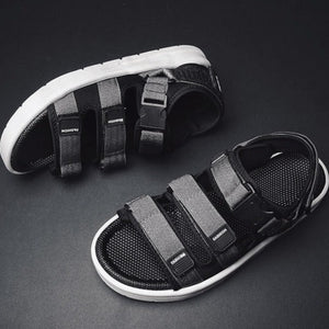 Grey Techwear Sandals Platform