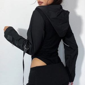 Hooded cyberpunk Bodysuit