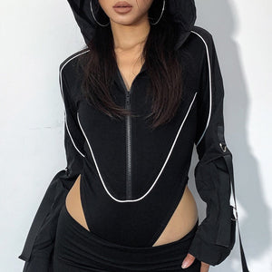 Hooded cyberpunk Bodysuit