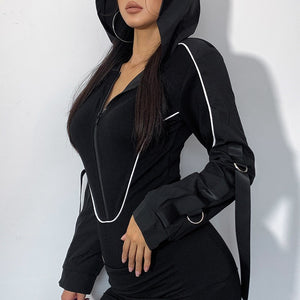 Hooded Techwear Bodysuit