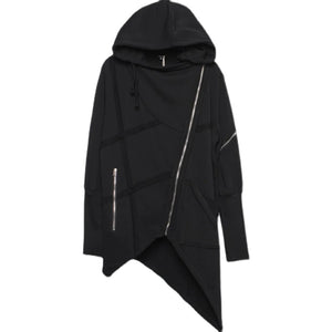 Techwear Hoodie Diagonal Zip