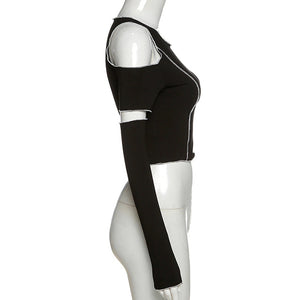 Black Techwear Crop Top