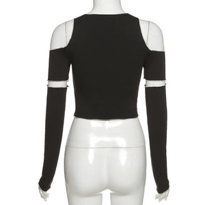 Black Techwear Crop Top