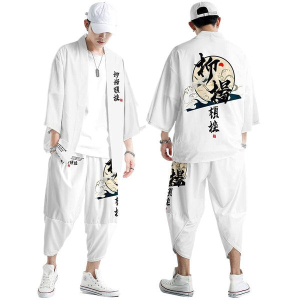 White Kimono & Pants