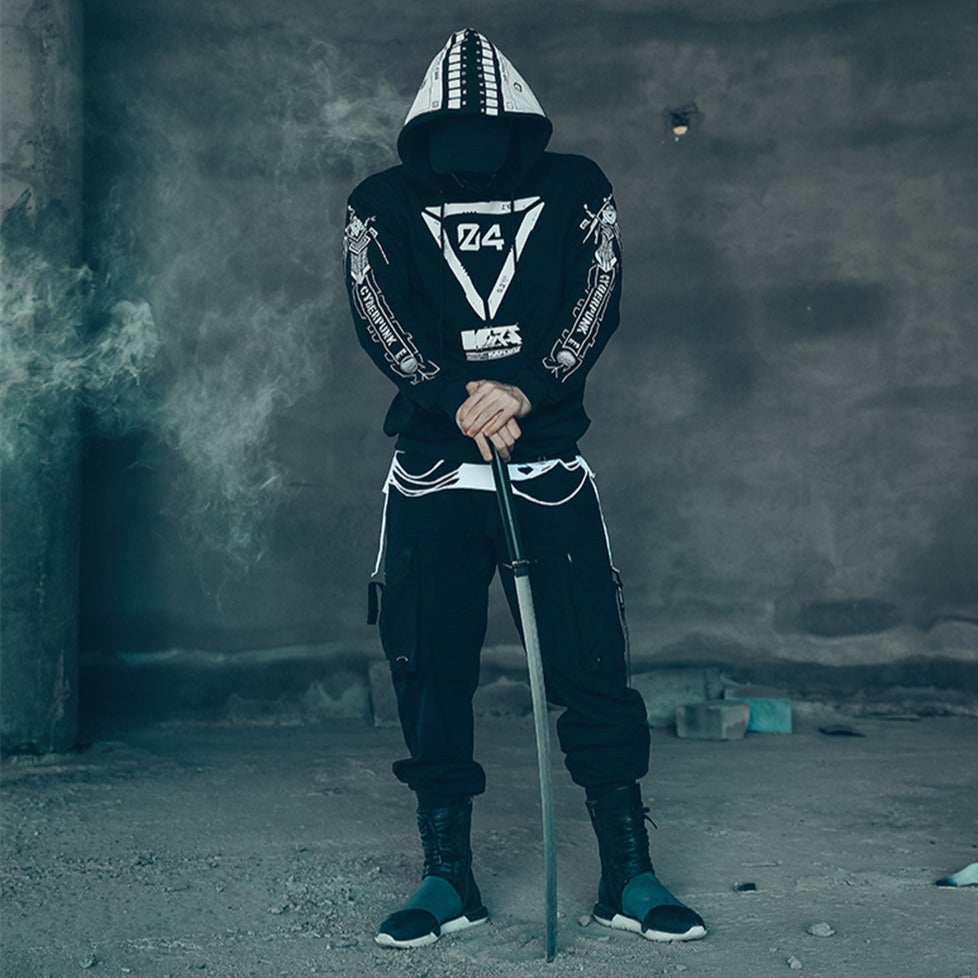 Hoodie Fishnet Cyberpunk Techwear Long Sleeves T-shirt Body -  Canada