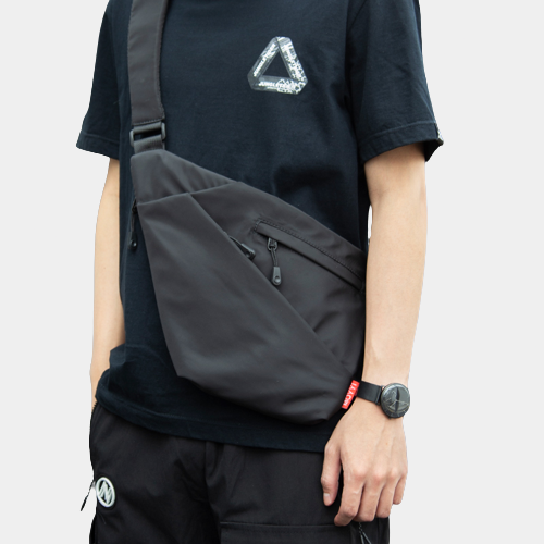 Black Men Techwear Bag Multi-pocket Crossbody Sling Bag 