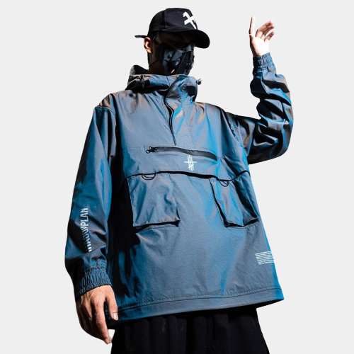 OFF-WRLD Techwear Men's Reflective Windbreaker Jacket