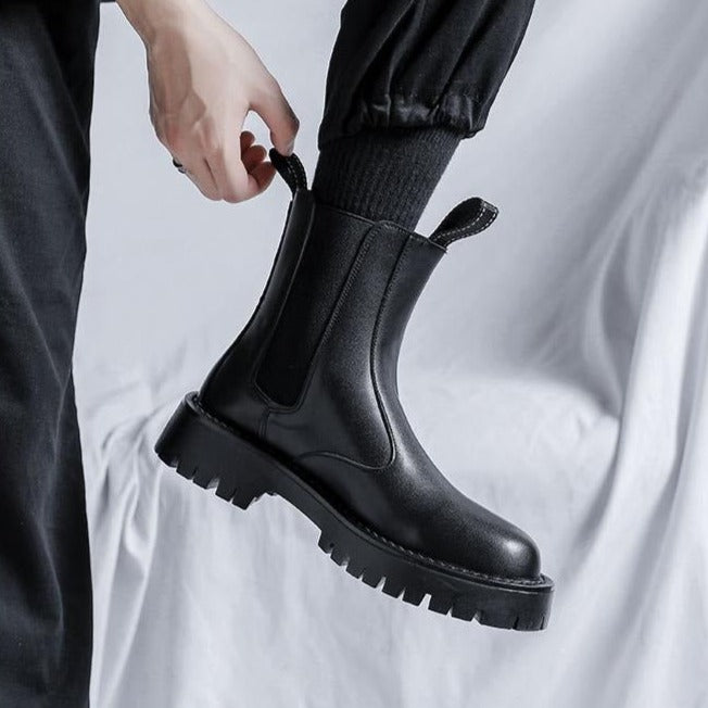 Enkelhed Auckland det kan Leather Chelsea Techwear Boots | CYBER TECHWEAR®