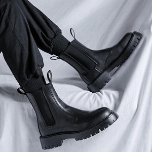 PU Leather Chelsea Techwear Boots