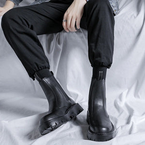 PU Leather Chelsea Techwear Boots