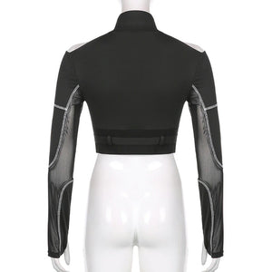 Grunge Techwear Crop Top