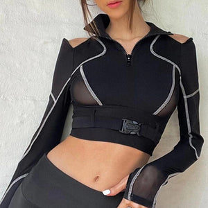 Grunge Techwear Crop Top