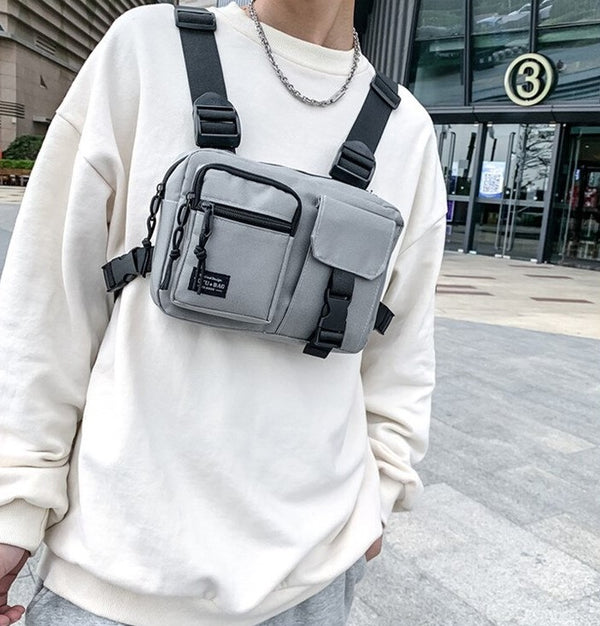 Grey Tactical Chest Bag | CYBER TECHWEAR®