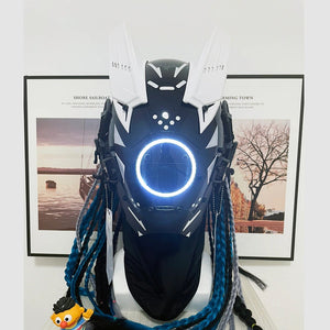 White Cyberpunk Helmet | CYBER TECHWEAR®