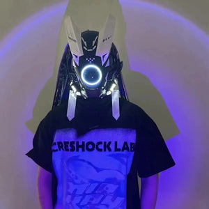 White Cyberpunk Helmet | CYBER TECHWEAR®