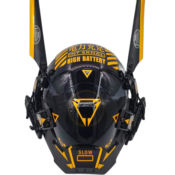 Yellow Cyberpunk Helmet | CYBER TECHWEAR®